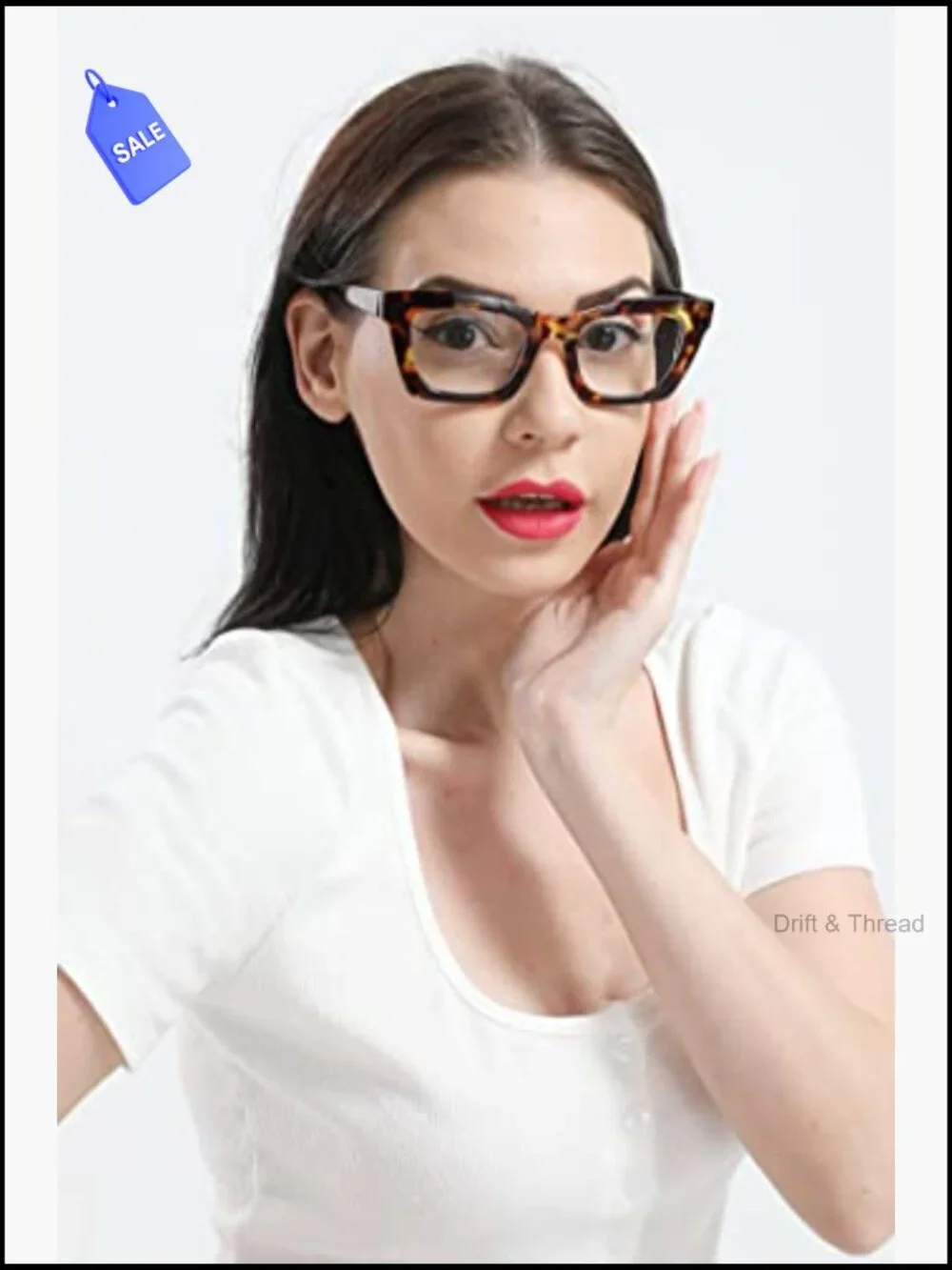 6 Pc Square Readers Blue Light Blocking Spring Hinge Women